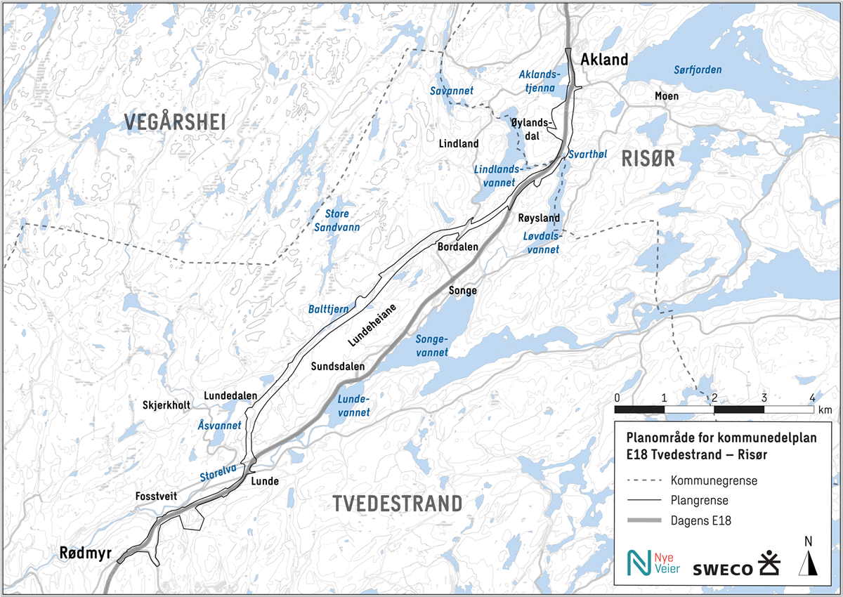 Ny kommunedelplan for E18 Tvedestrand–Risør vedtatt