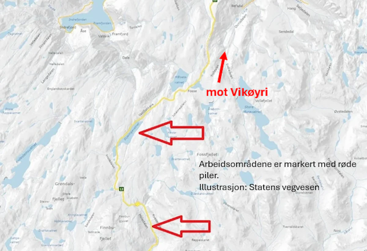 Nattarbeid på Vikafjellet uke 40 og 41